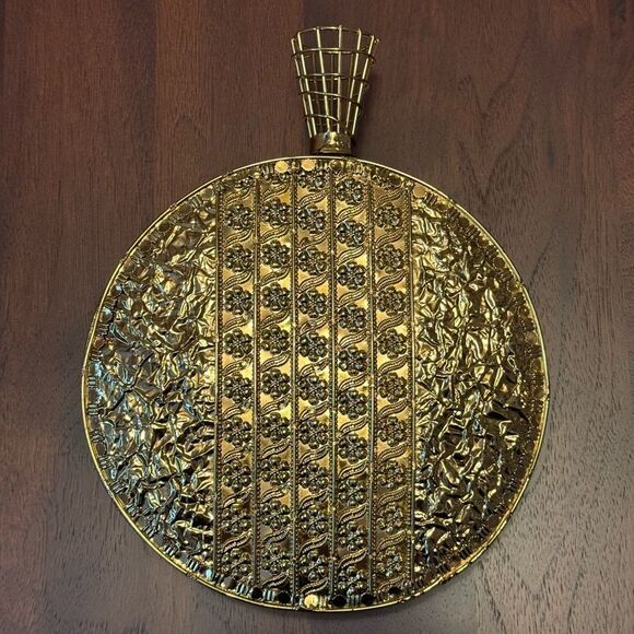 $339 MSRP - Ramla TOURBILLON Bag - BRASS Gold Colored & Brown Handmade Moroccan - Picture 4 of 14